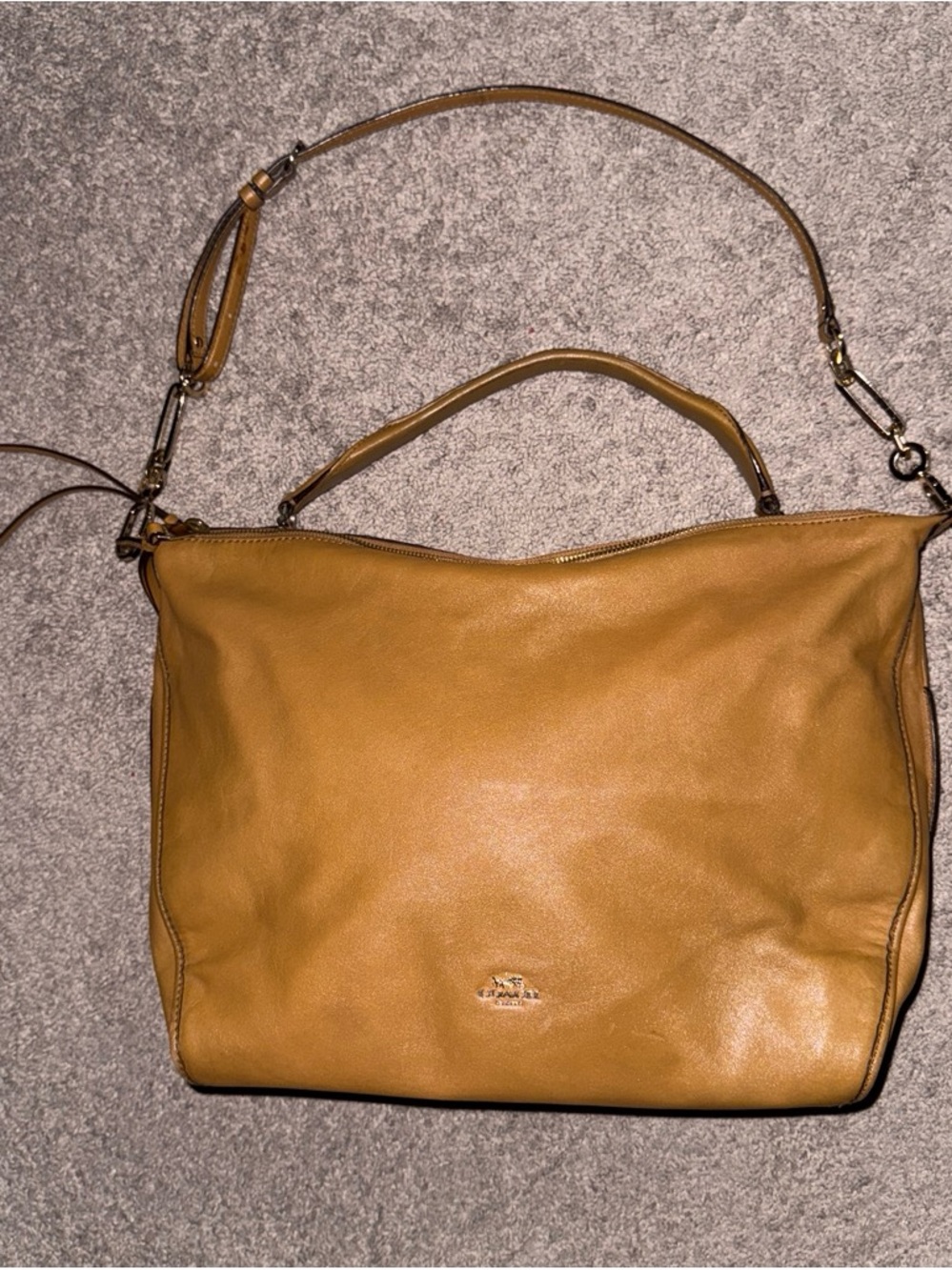 Coach Pebble Leather Hobo Bag in Saddle Brown
